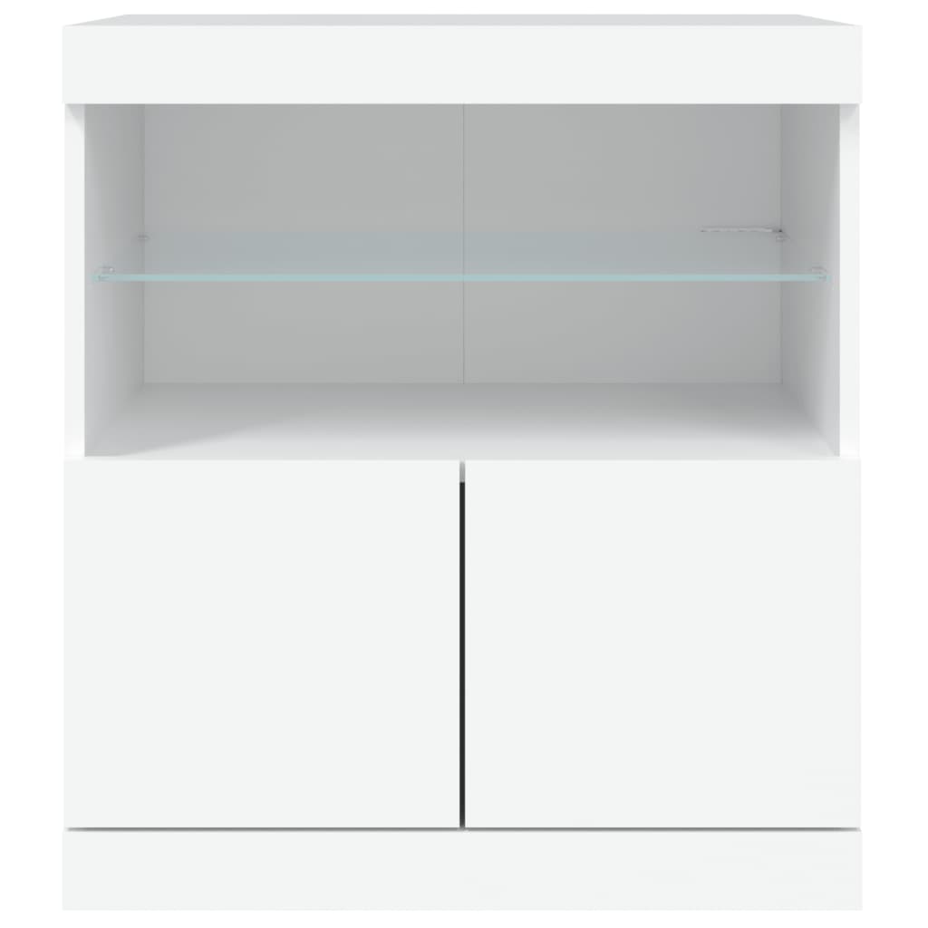 vidaXL Servantă cu lumini LED, alb, 60x37x67 cm vidaXL Servantă cu lumini LED, alb, 60x37x67 cm
