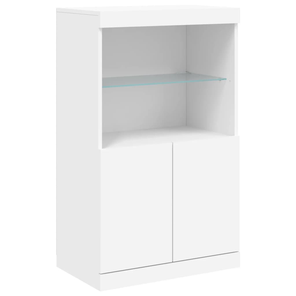 vidaXL Servantă cu lumini LED, alb, 60,5x37x100 cm