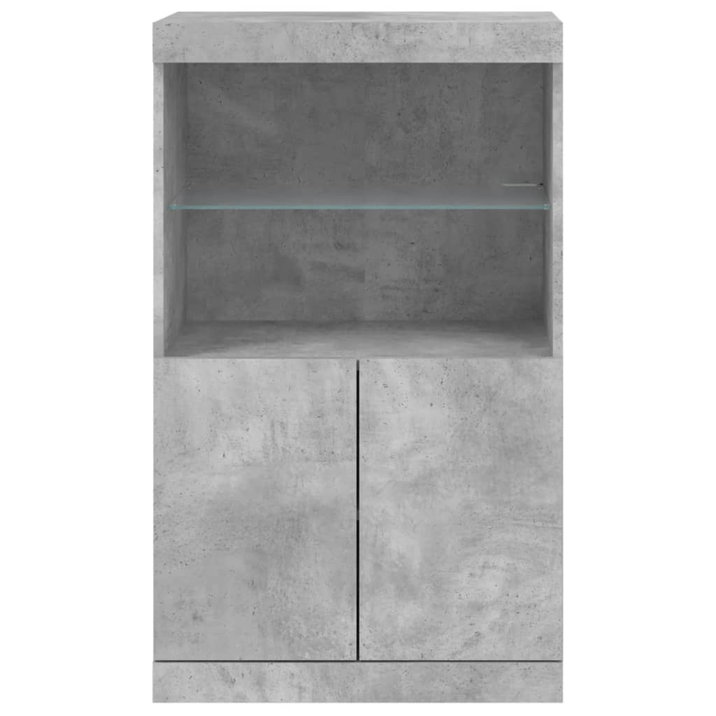 vidaXL Servantă cu lumini LED, gri beton, 60,5x37x100 cm