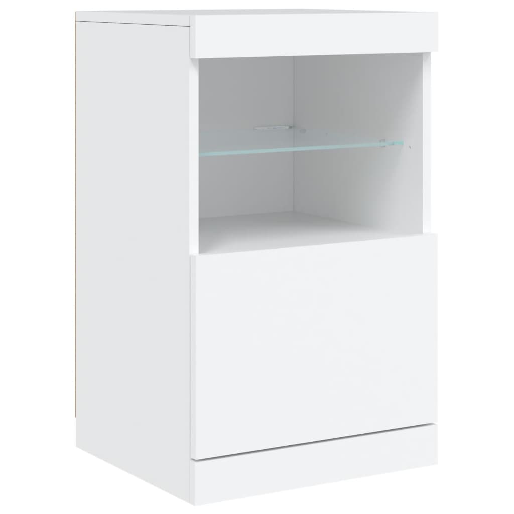 vidaXL Servantă cu lumini LED, alb, 41x37x67 cm vidaXL Servantă cu lumini LED, alb, 41x37x67 cm