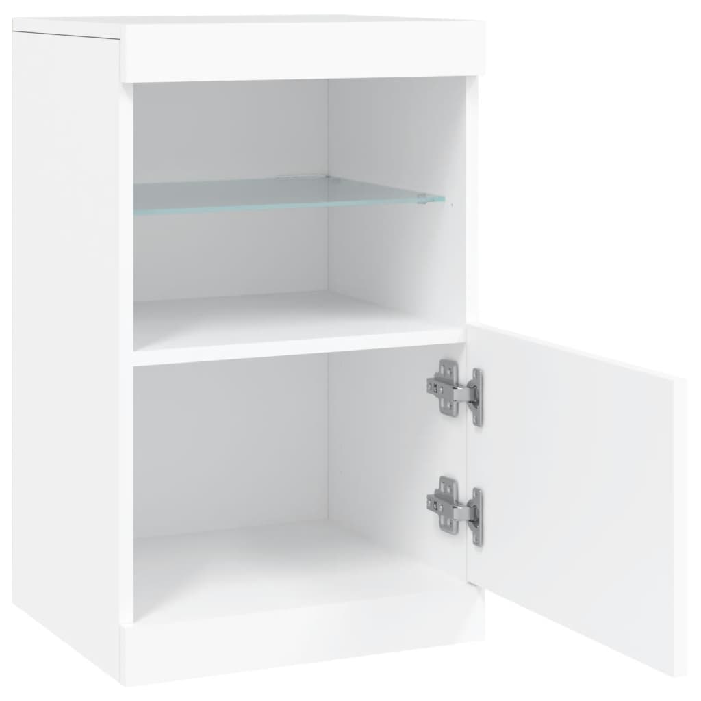 vidaXL Servantă cu lumini LED, alb, 41x37x67 cm vidaXL Servantă cu lumini LED, alb, 41x37x67 cm
