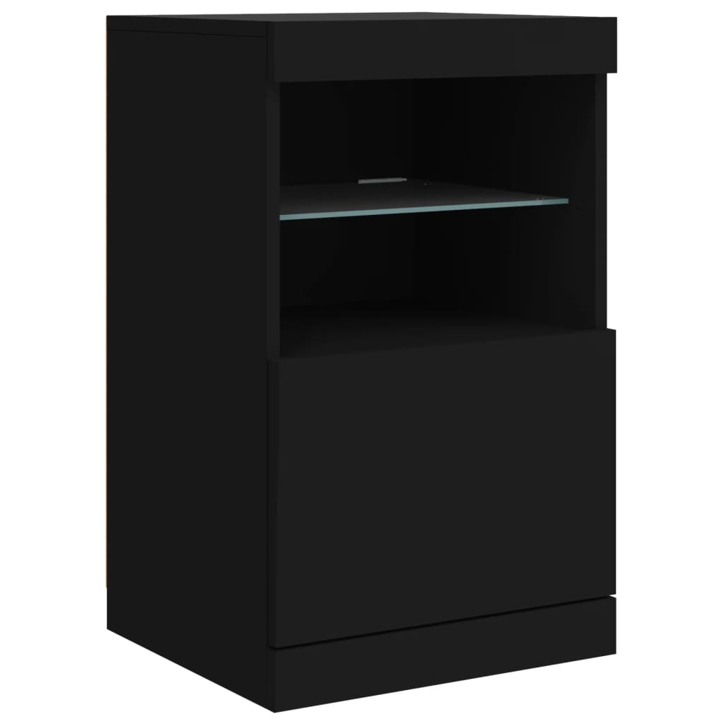 vidaXL Servantă cu lumini LED, negru, 41x37x67 cm vidaXL Servantă cu lumini LED, negru, 41x37x67 cm