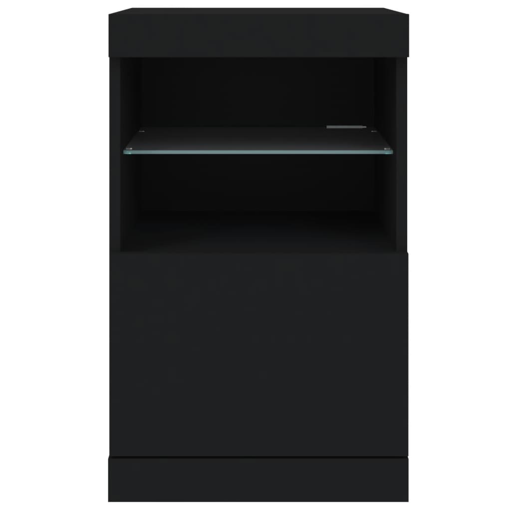 vidaXL Servantă cu lumini LED, negru, 41x37x67 cm vidaXL Servantă cu lumini LED, negru, 41x37x67 cm