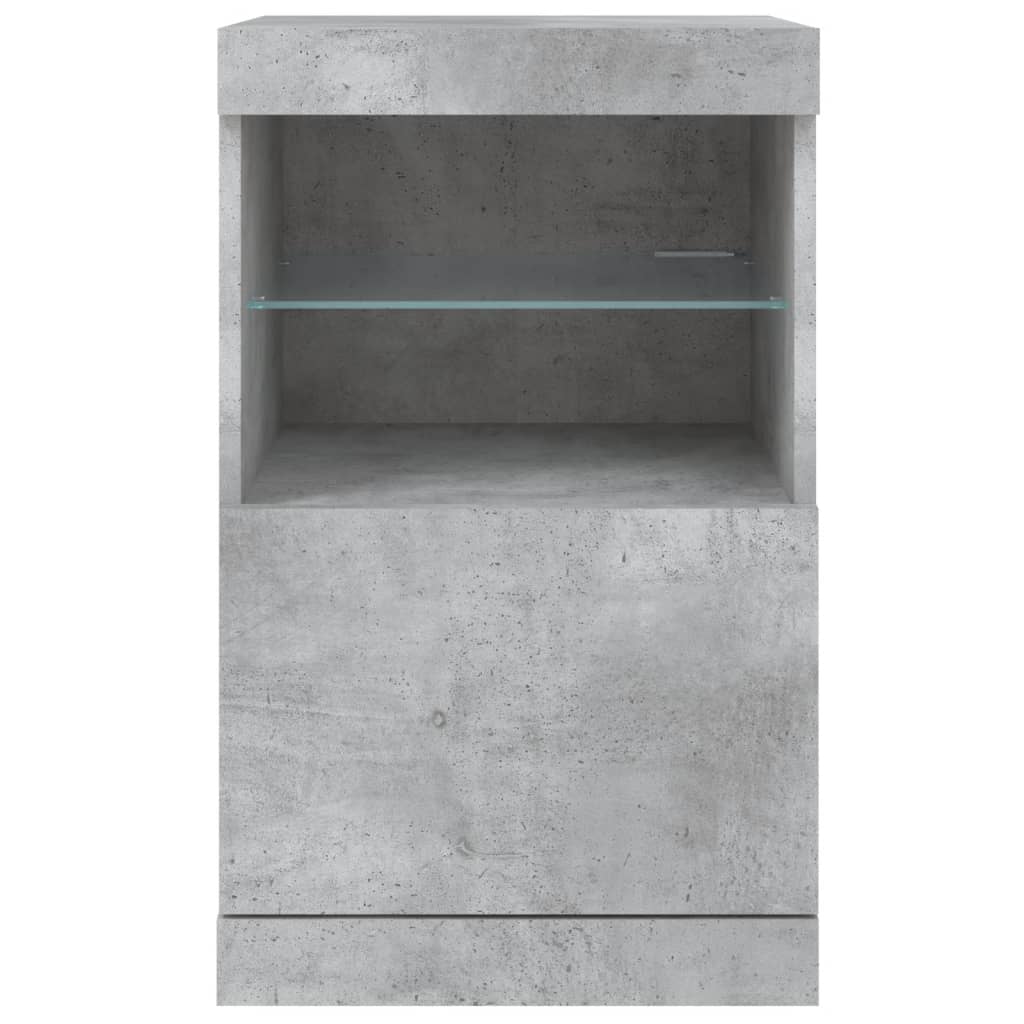 vidaXL Servantă cu lumini LED, gri beton, 41x37x67 cm