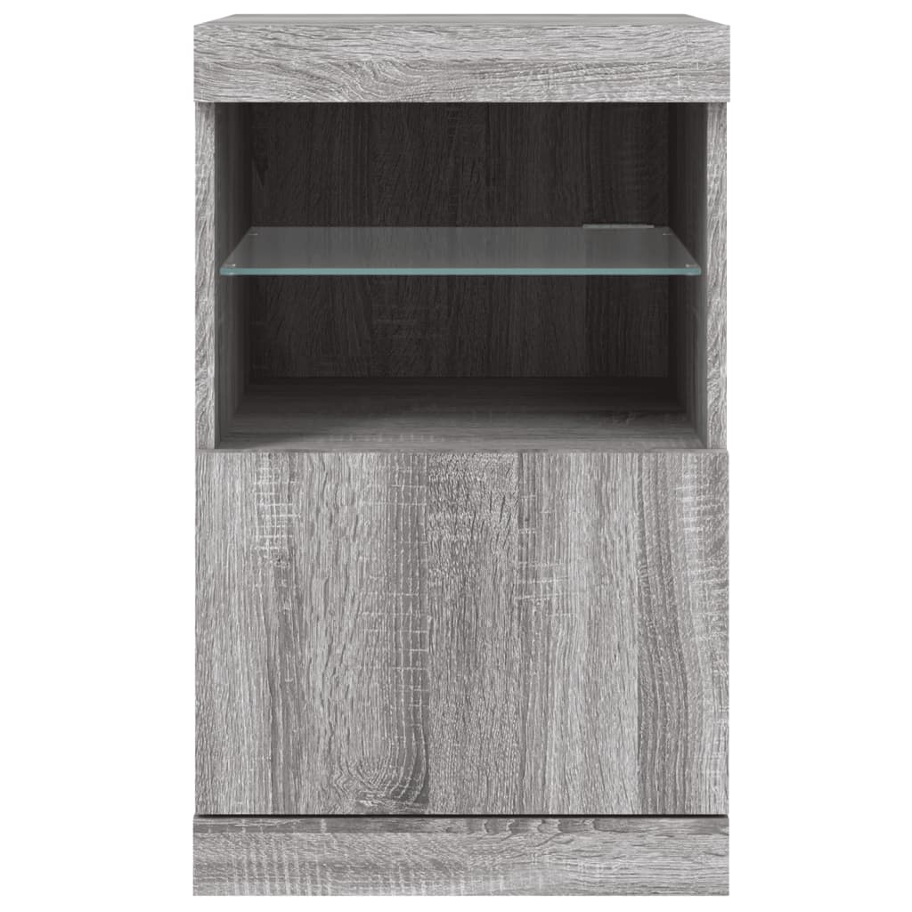 vidaXL Servantă cu lumini LED, gri sonoma, 41x37x67 cm