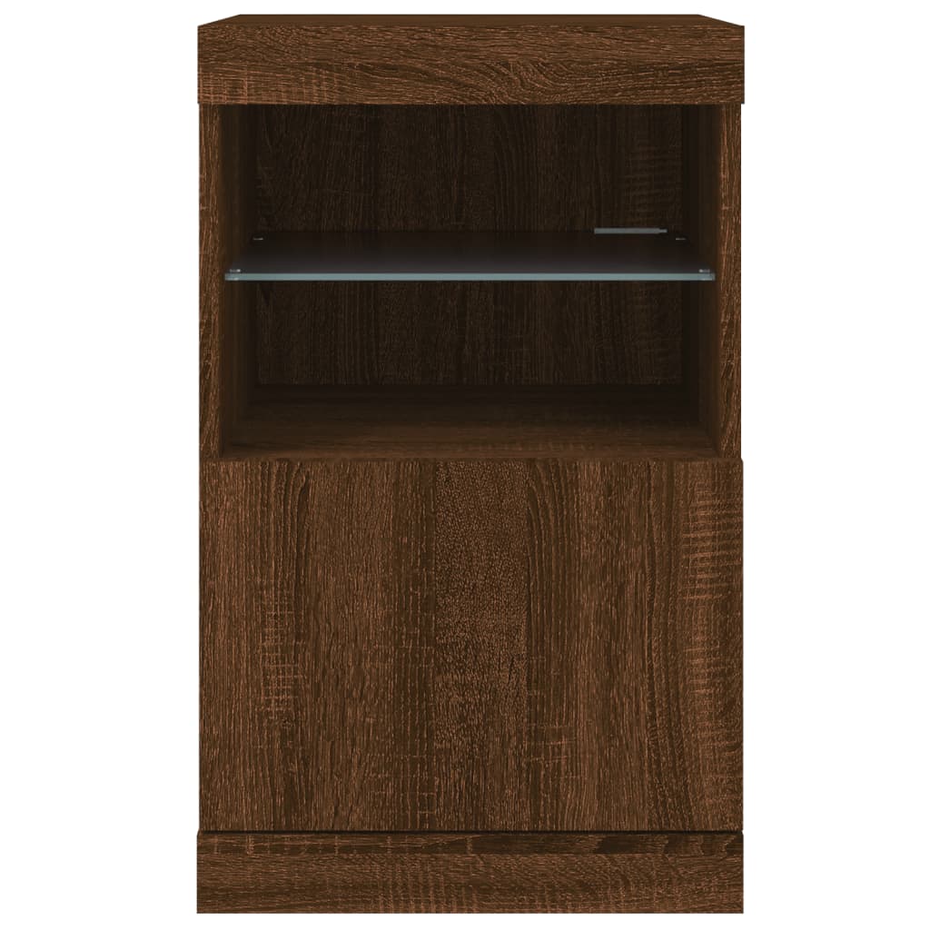vidaXL Servantă cu lumini LED, stejar maro, 41x37x67 cm vidaXL Servantă cu lumini LED, stejar maro, 41x37x67 cm