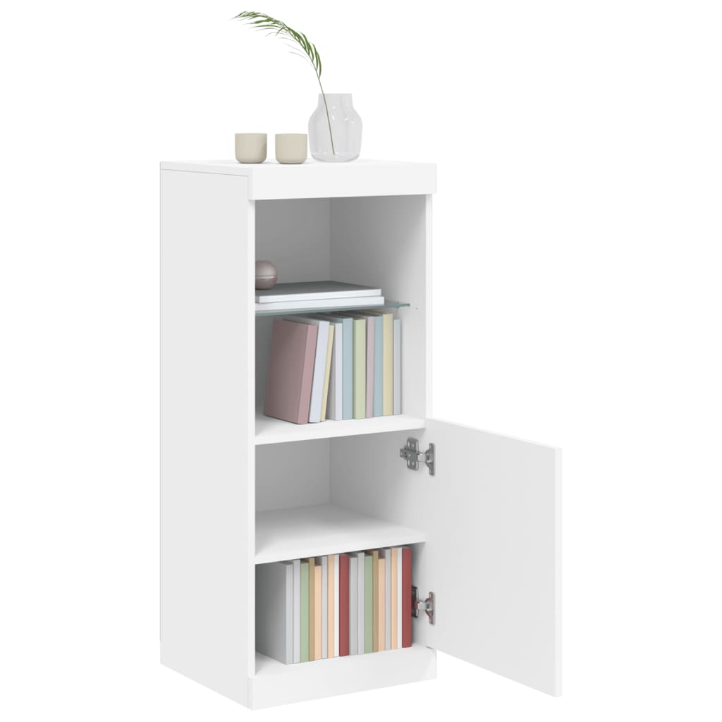 vidaXL Servantă cu lumini LED, alb, 41x37x100 cm