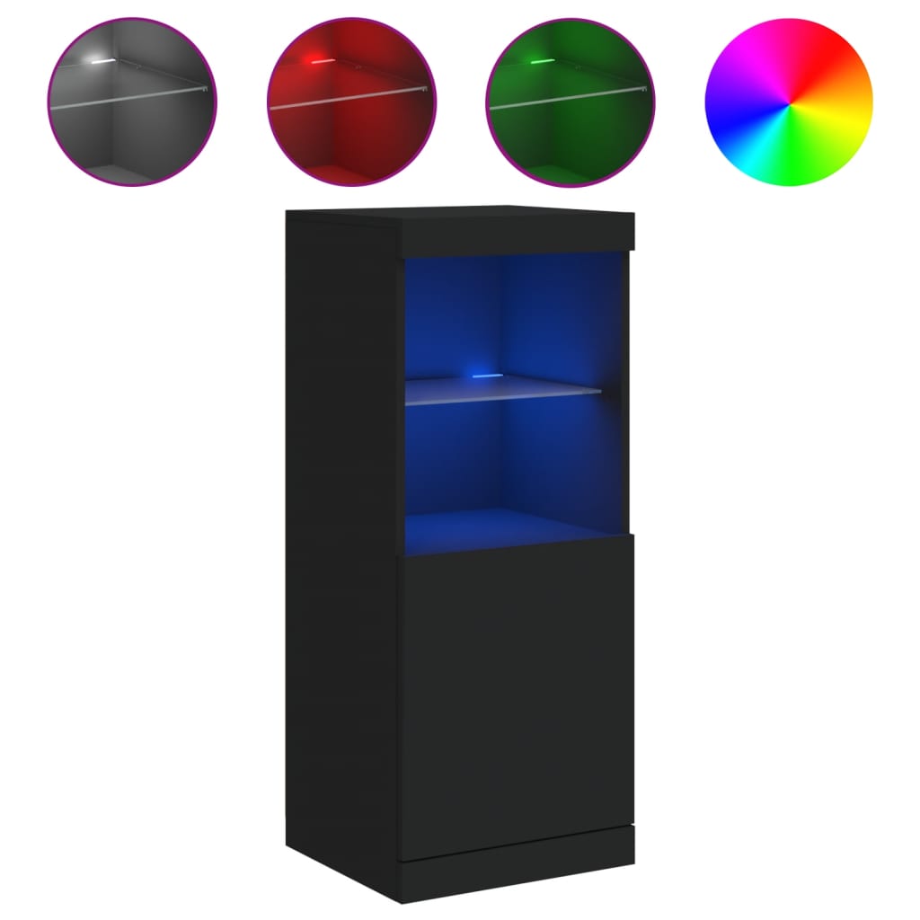 vidaXL Servantă cu lumini LED, negru, 41x37x100 cm vidaXL Servantă cu lumini LED, negru, 41x37x100 cm