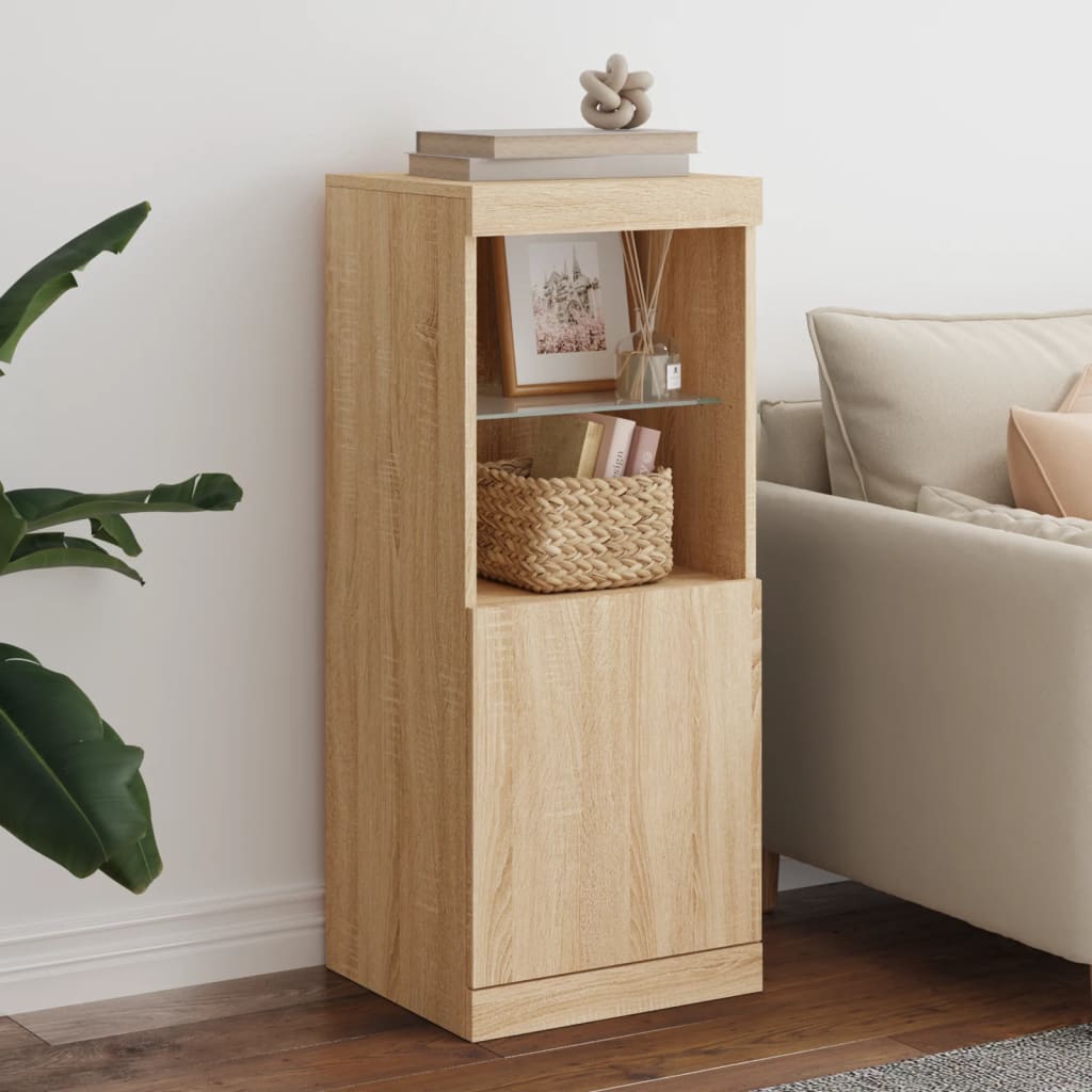 vidaXL Servantă cu lumini LED, stejar sonoma, 41x37x100 cm