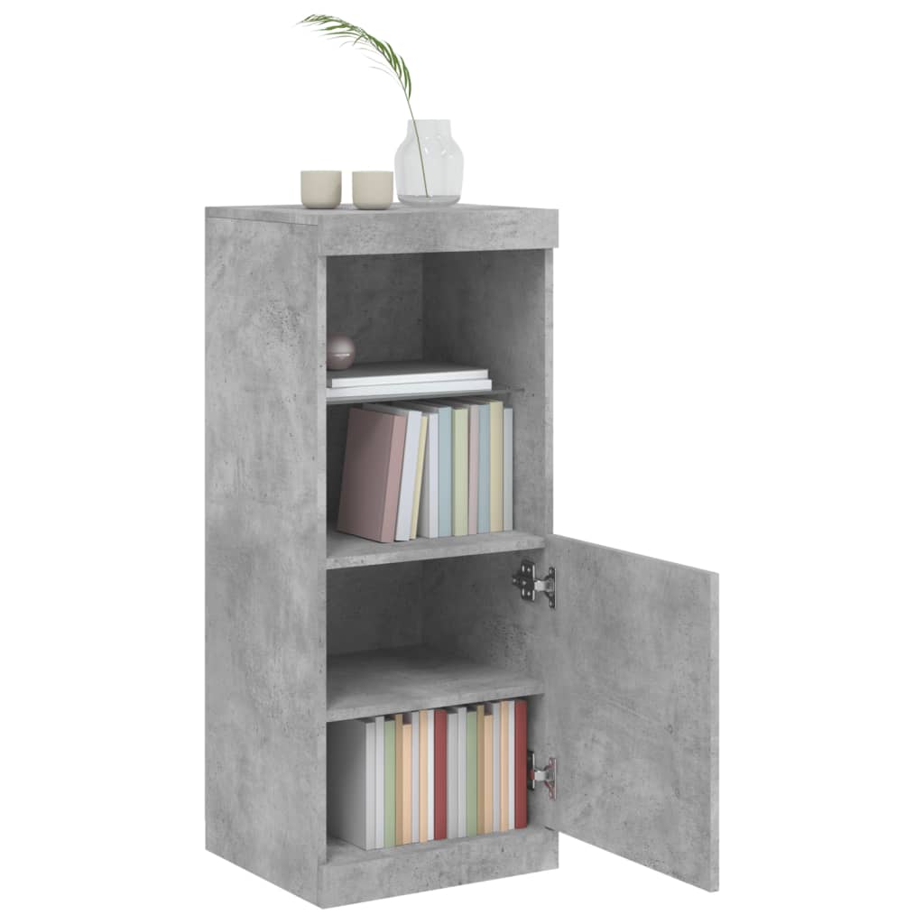 vidaXL Servantă cu lumini LED, gri beton, 41x37x100 cm