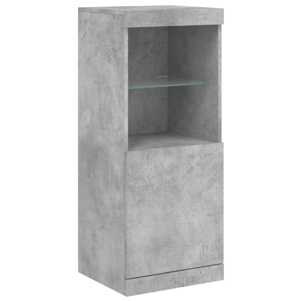 vidaXL Servantă cu lumini LED, gri beton, 41x37x100 cm