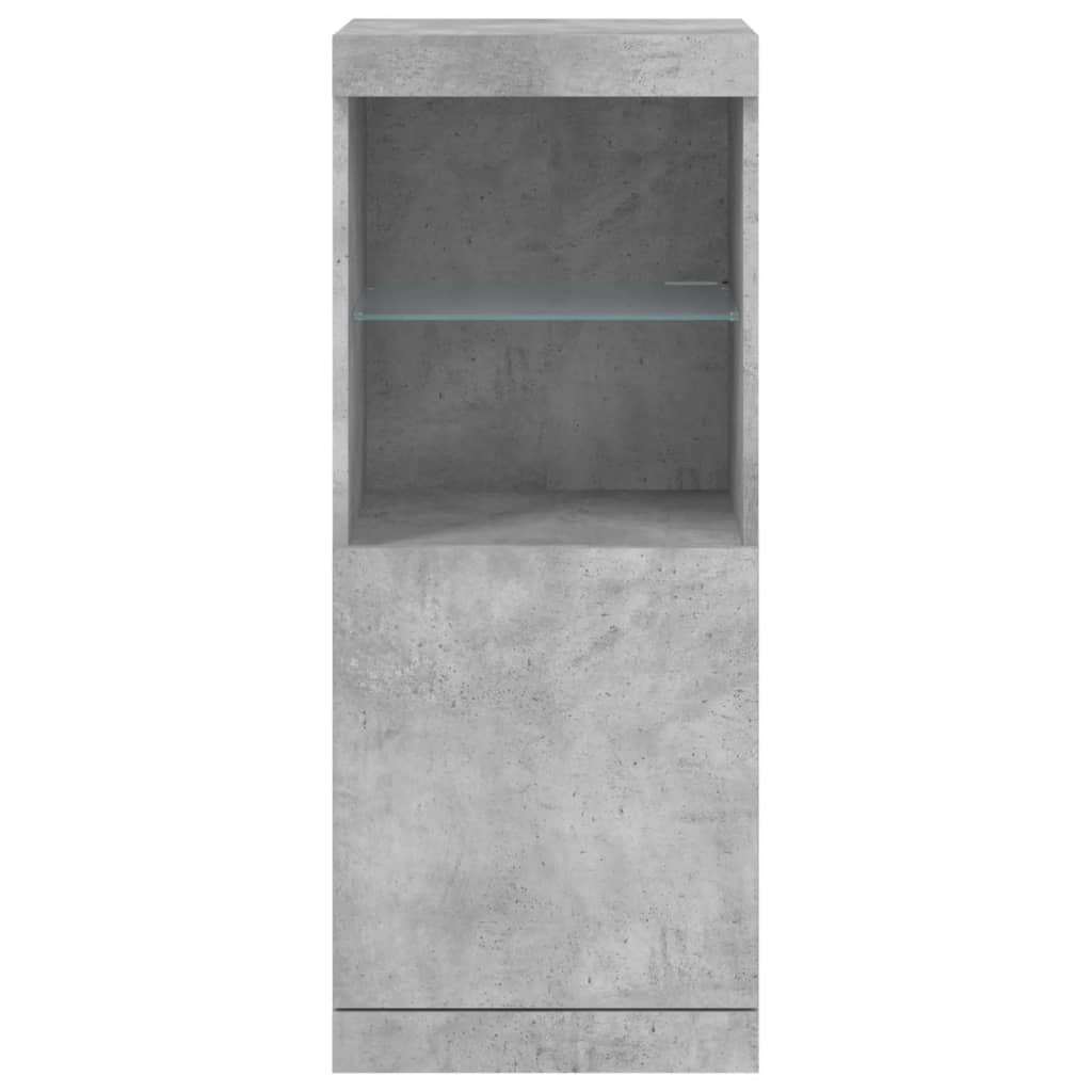 vidaXL Servantă cu lumini LED, gri beton, 41x37x100 cm