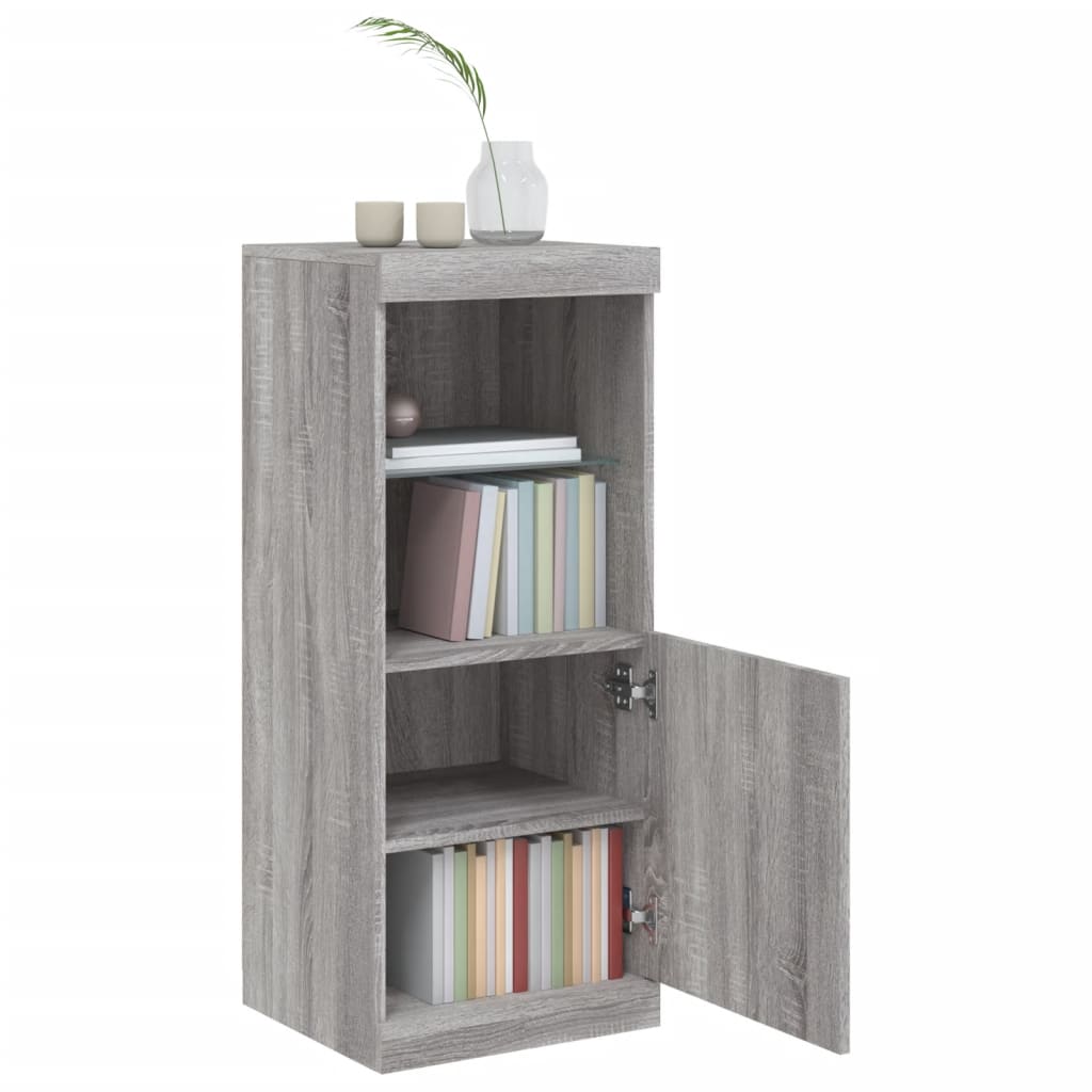 vidaXL Servantă cu lumini LED, gri sonoma, 41x37x100 cm
