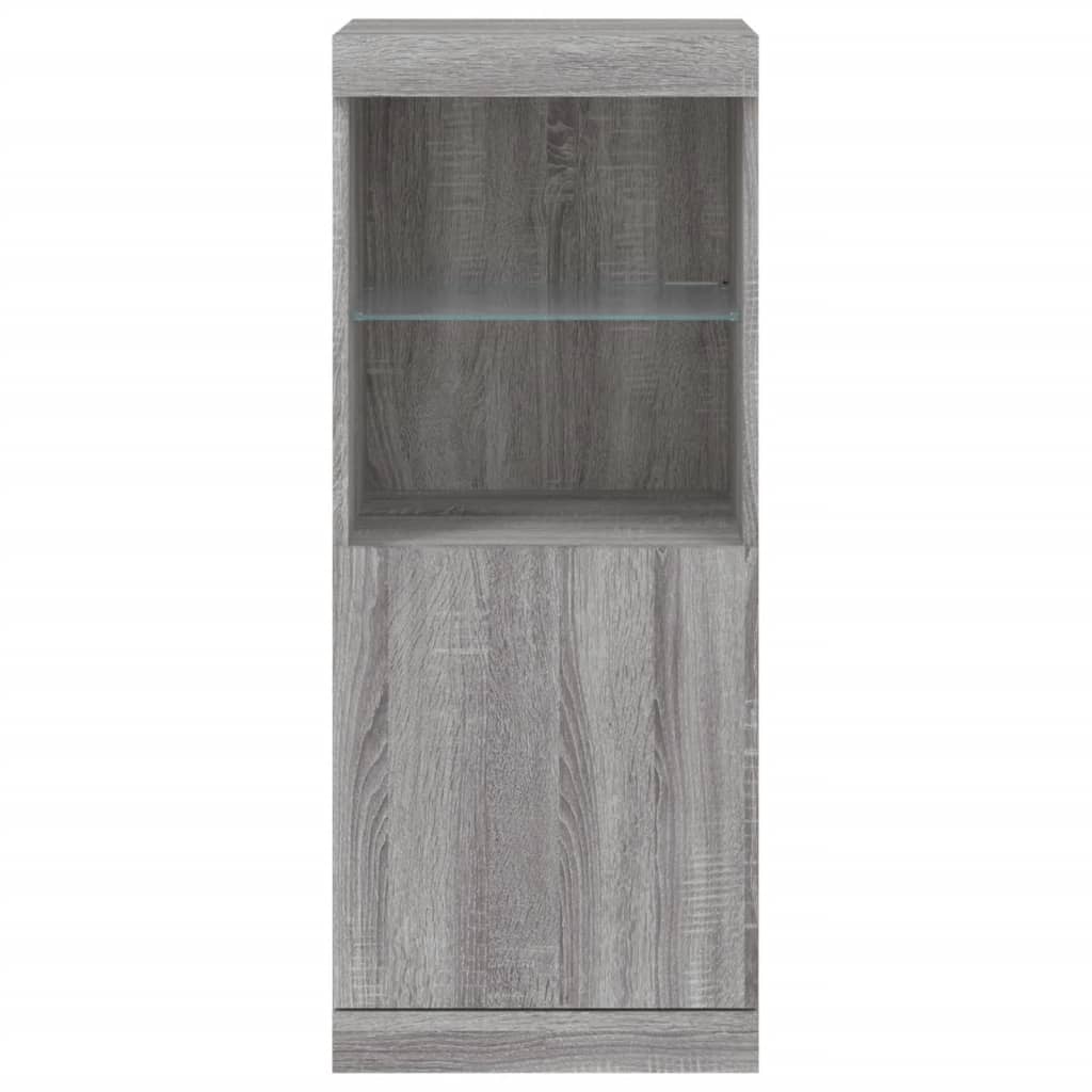 vidaXL Servantă cu lumini LED, gri sonoma, 41x37x100 cm