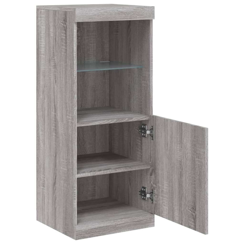 vidaXL Servantă cu lumini LED, gri sonoma, 41x37x100 cm