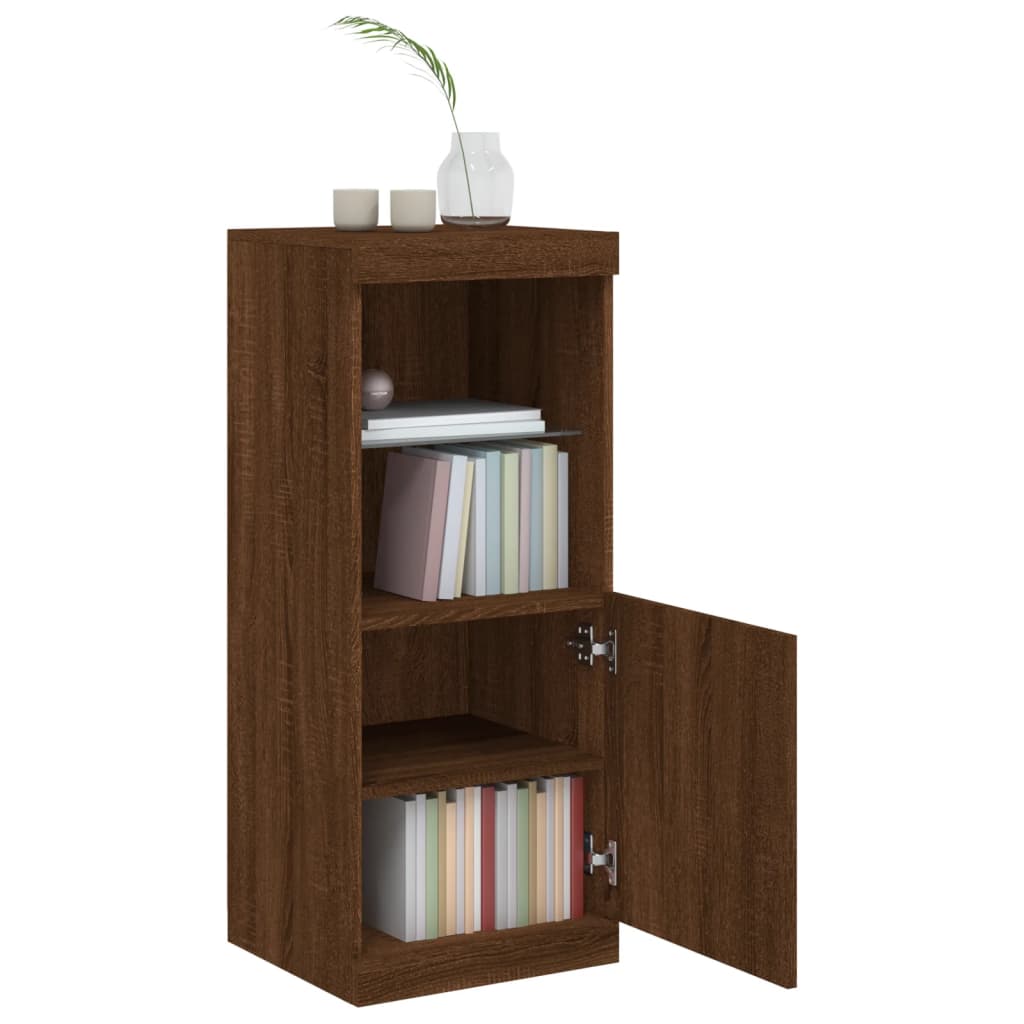 vidaXL Servantă cu lumini LED, stejar maro, 41x37x100 cm vidaXL Servantă cu lumini LED, stejar maro, 41x37x100 cm