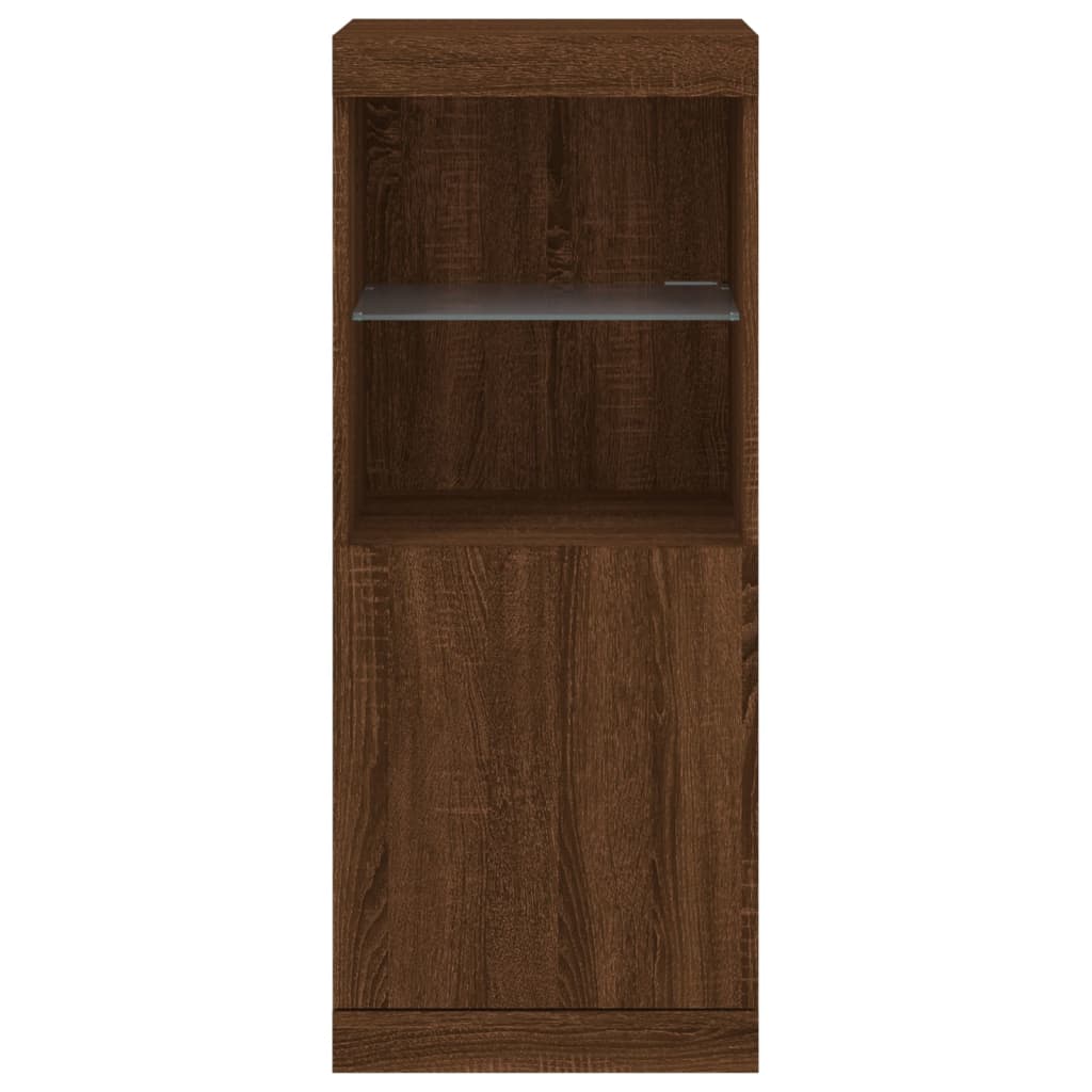 vidaXL Servantă cu lumini LED, stejar maro, 41x37x100 cm vidaXL Servantă cu lumini LED, stejar maro, 41x37x100 cm