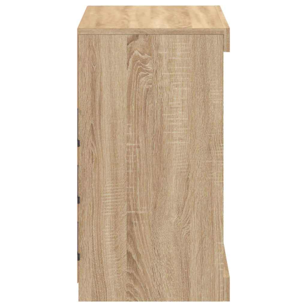 vidaXL Servantă cu lumini LED, stejar sonoma, 60,5x37x67 cm