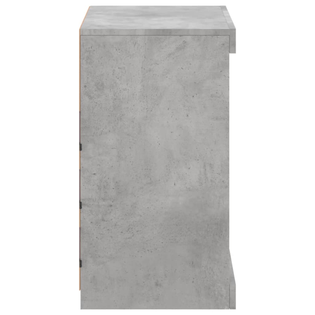 vidaXL Servantă cu lumini LED, gri beton, 60,5x37x67 cm