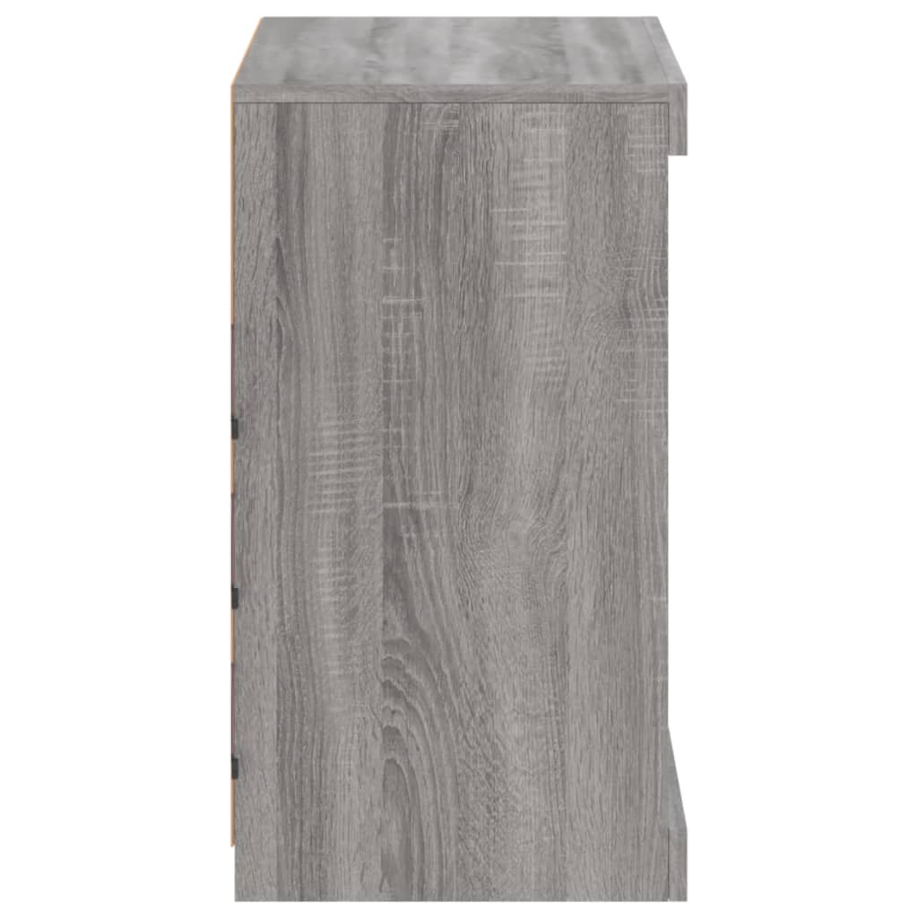 vidaXL Servantă cu lumini LED, gri sonoma, 60,5x37x67 cm