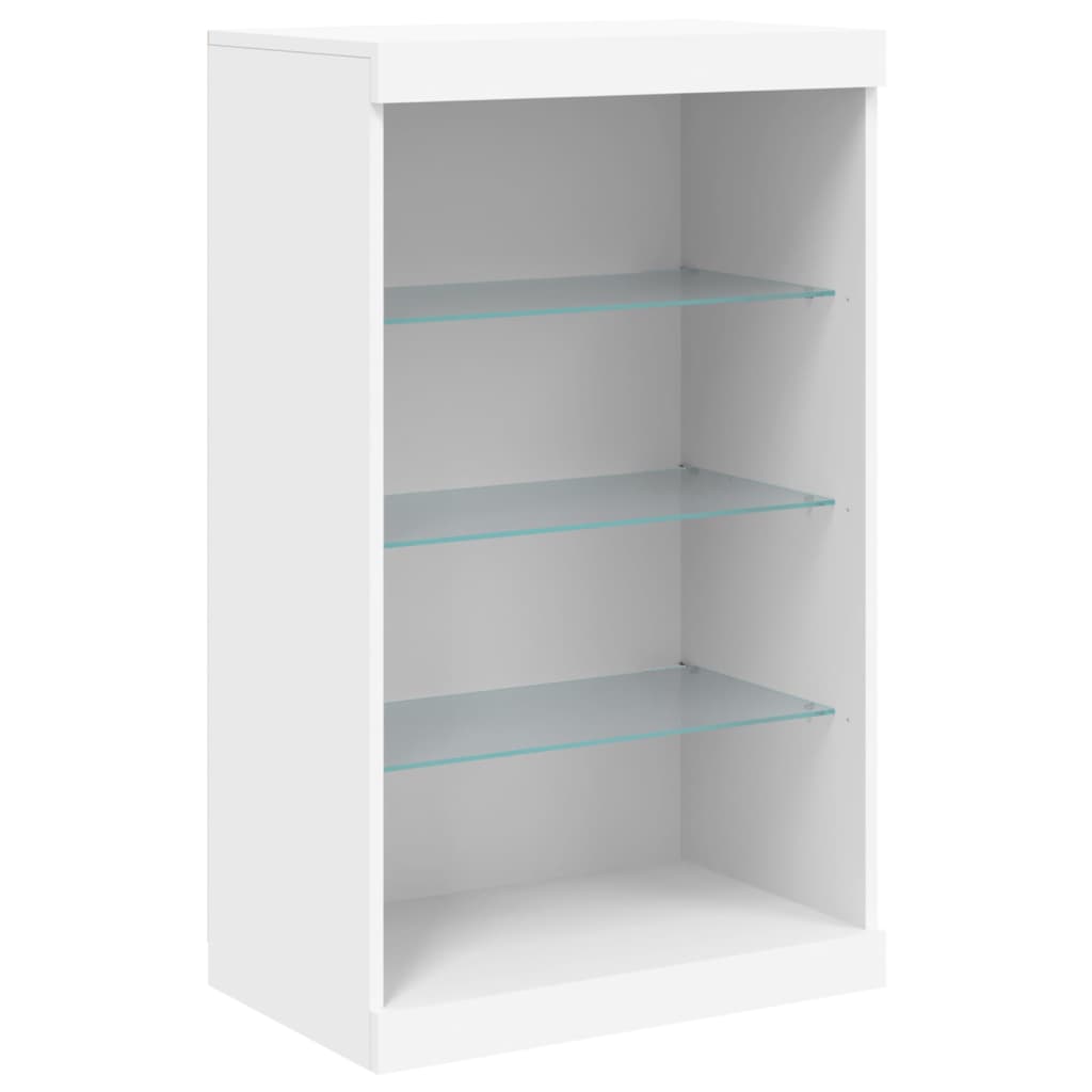 vidaXL Servantă cu lumini LED, alb, 60,5x37x100 cm