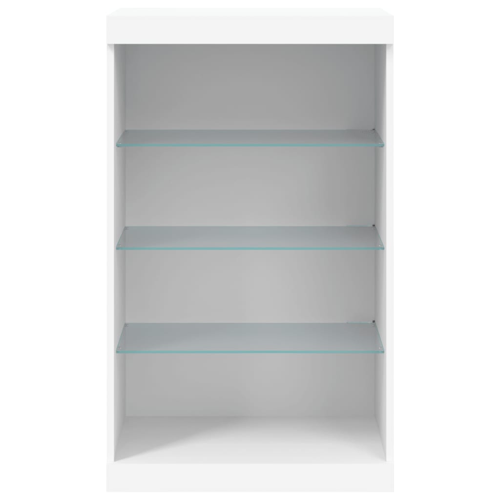 vidaXL Servantă cu lumini LED, alb, 60,5x37x100 cm