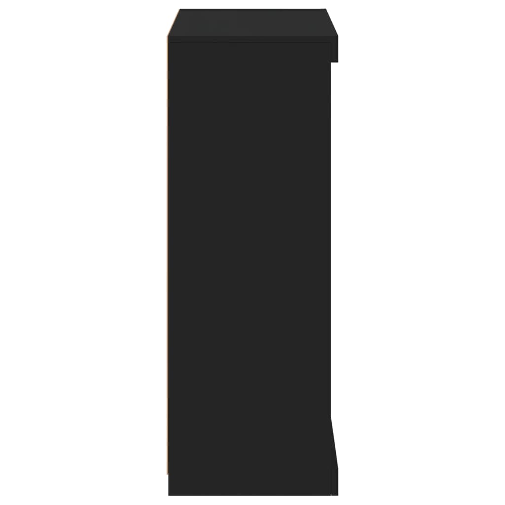 vidaXL Servantă cu lumini LED, negru, 60,5x37x100 cm