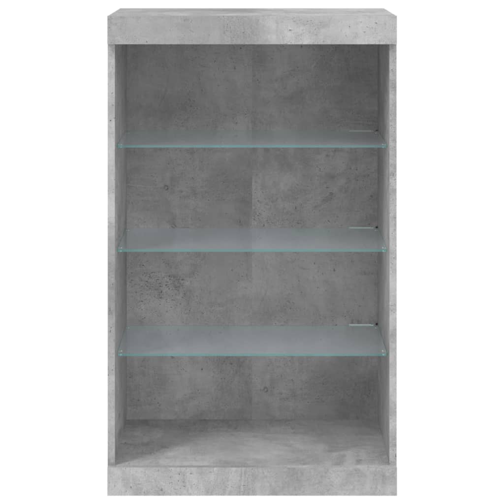 vidaXL Servantă cu lumini LED, gri beton, 60,5x37x100 cm vidaXL Servantă cu lumini LED, gri beton, 60,5x37x100 cm