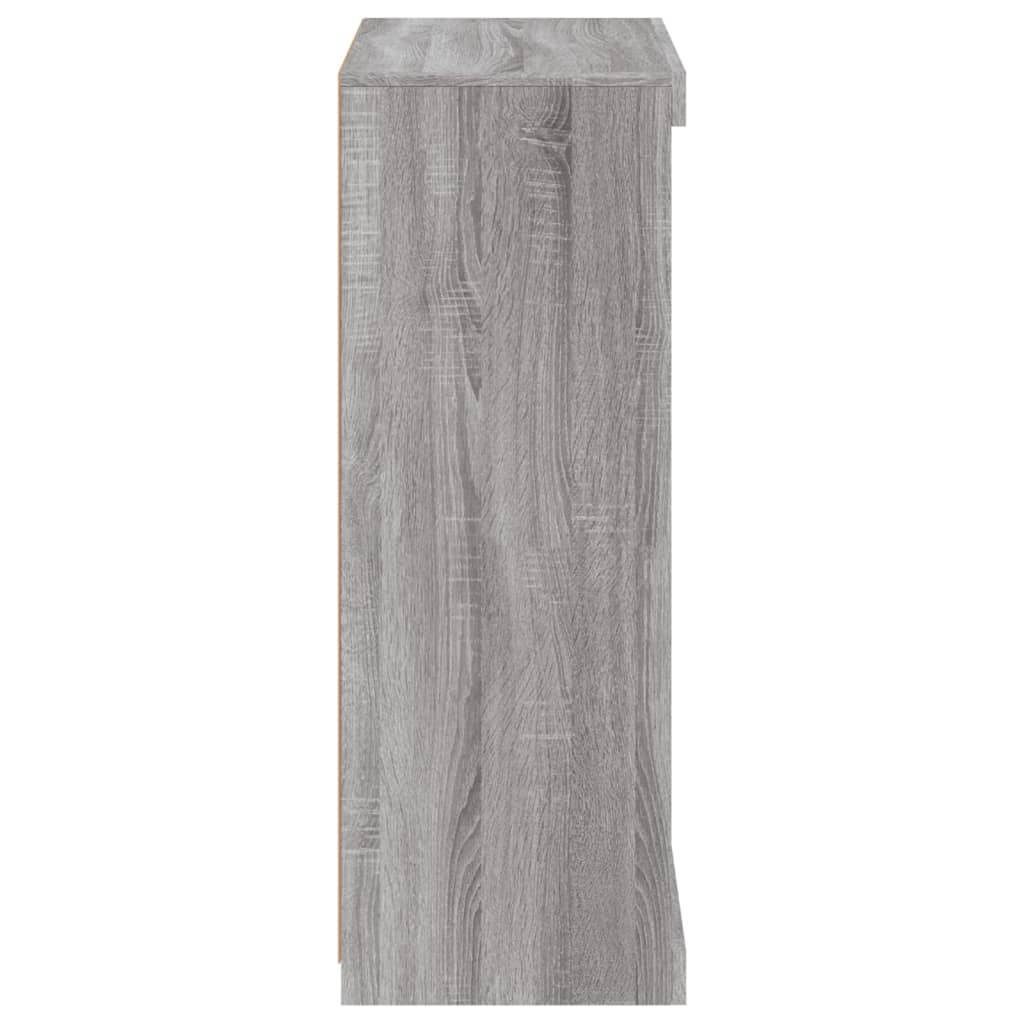 vidaXL Servantă cu lumini LED, gri sonoma, 60,5x37x100 cm vidaXL Servantă cu lumini LED, gri sonoma, 60,5x37x100 cm