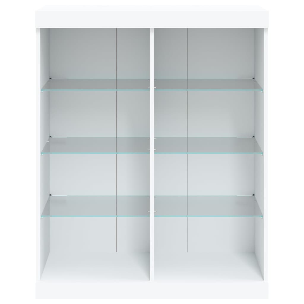 vidaXL Servantă cu lumini LED, alb, 81x37x100 cm vidaXL Servantă cu lumini LED, alb, 81x37x100 cm