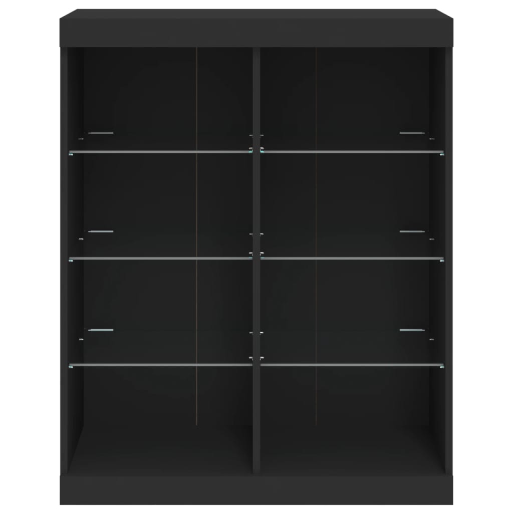 vidaXL Servantă cu lumini LED, negru, 81x37x100 cm