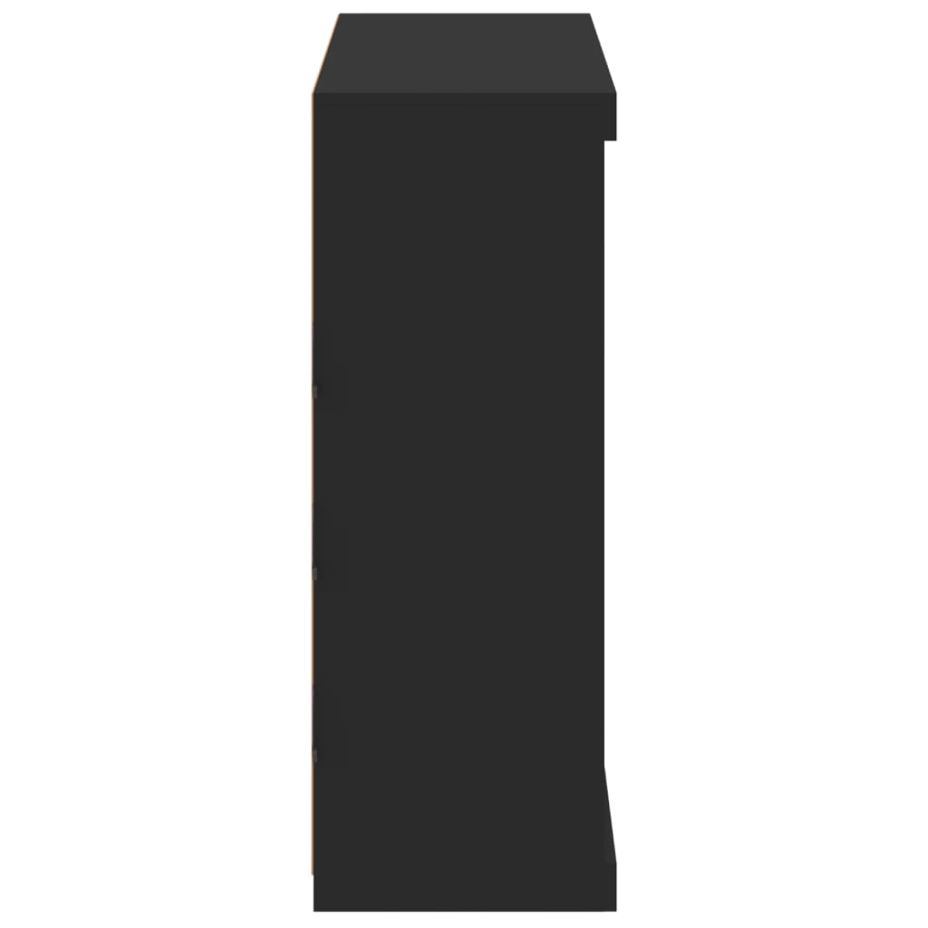 vidaXL Servantă cu lumini LED, negru, 81x37x100 cm
