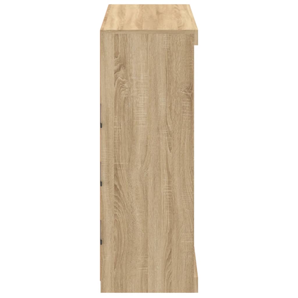 vidaXL Servantă cu lumini LED, stejar sonoma, 81x37x100 cm