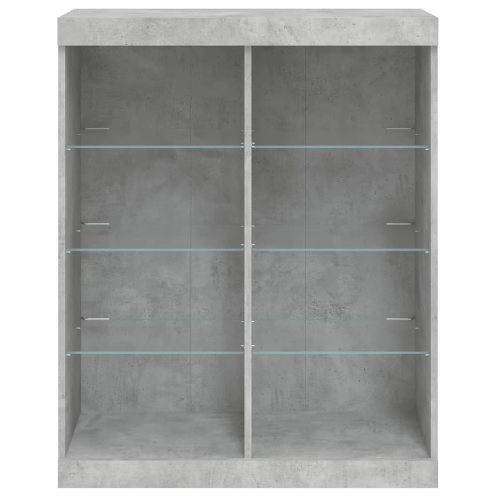 vidaXL Servantă cu lumini LED, gri beton, 81x37x100 cm