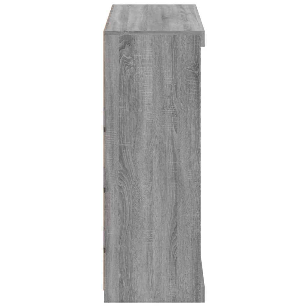 vidaXL Servantă cu lumini LED, gri sonoma, 81x37x100 cm vidaXL Servantă cu lumini LED, gri sonoma, 81x37x100 cm