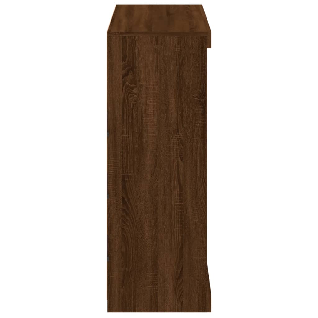 vidaXL Servantă cu lumini LED, stejar maro, 81x37x100 cm