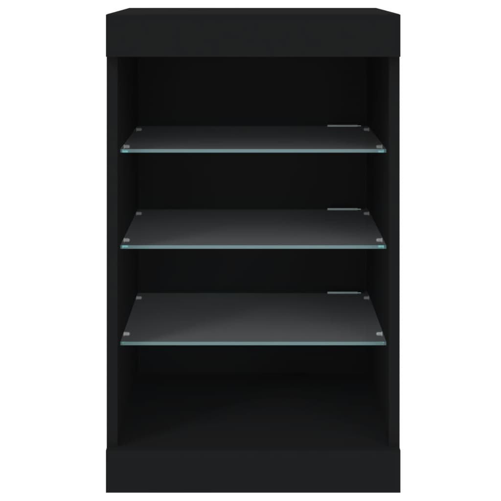 vidaXL Servantă cu lumini LED, negru, 41x37x67 cm vidaXL Servantă cu lumini LED, negru, 41x37x67 cm