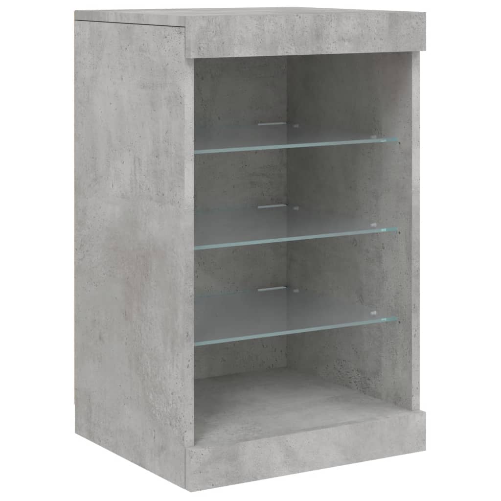 vidaXL Servantă cu lumini LED, gri beton, 41x37x67 cm