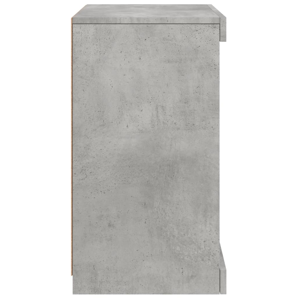 vidaXL Servantă cu lumini LED, gri beton, 41x37x67 cm
