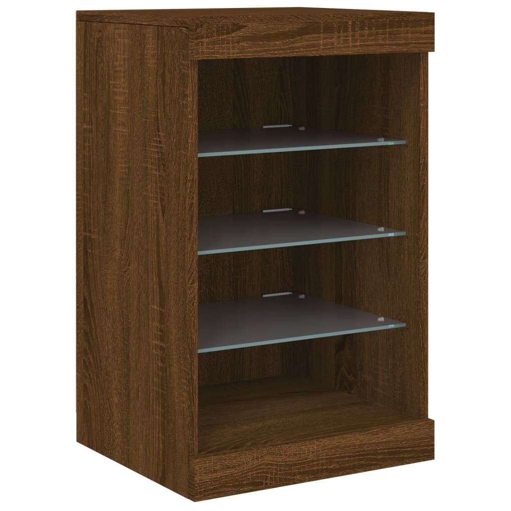 vidaXL Servantă cu lumini LED, stejar maro, 41x37x67 cm vidaXL Servantă cu lumini LED, stejar maro, 41x37x67 cm