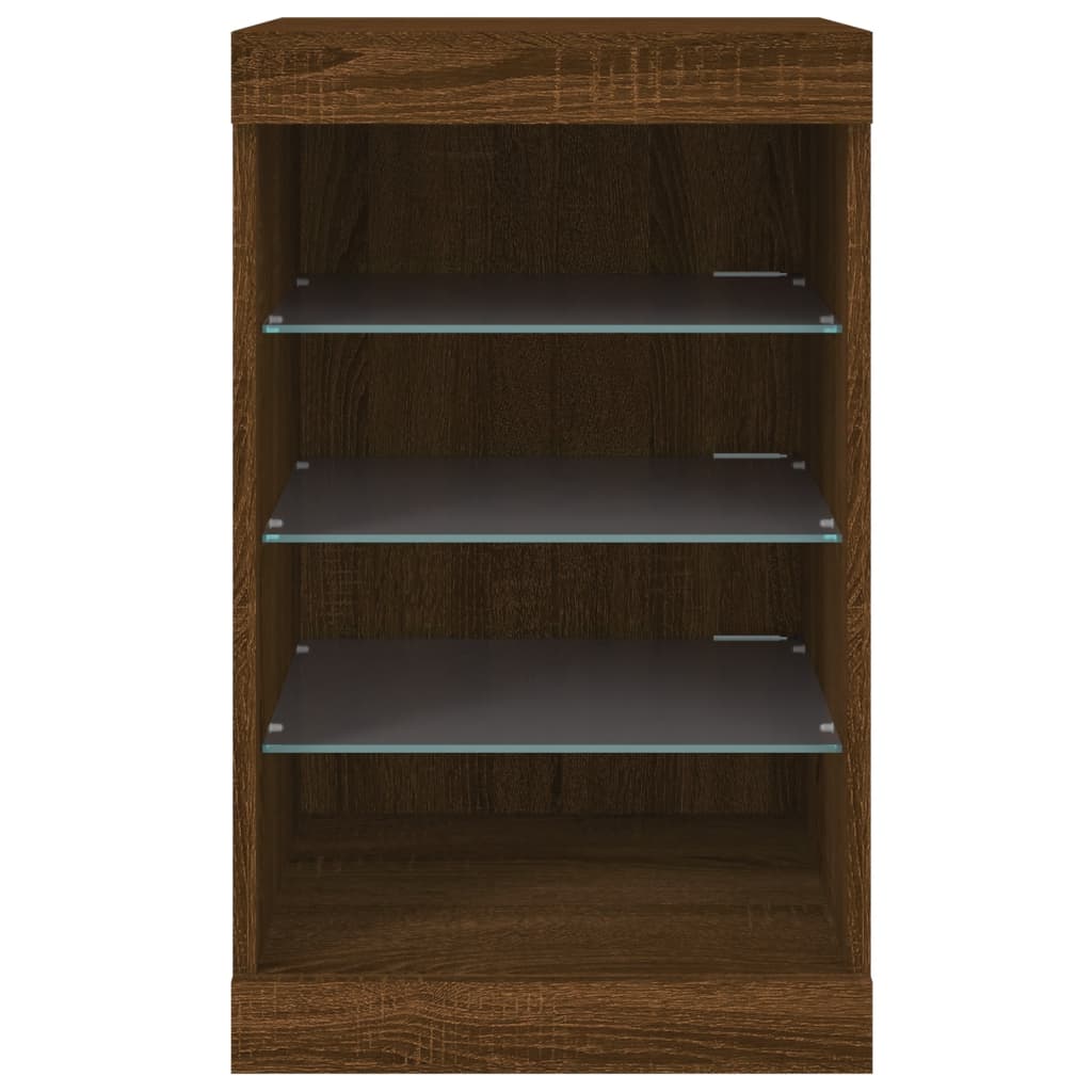 vidaXL Servantă cu lumini LED, stejar maro, 41x37x67 cm vidaXL Servantă cu lumini LED, stejar maro, 41x37x67 cm