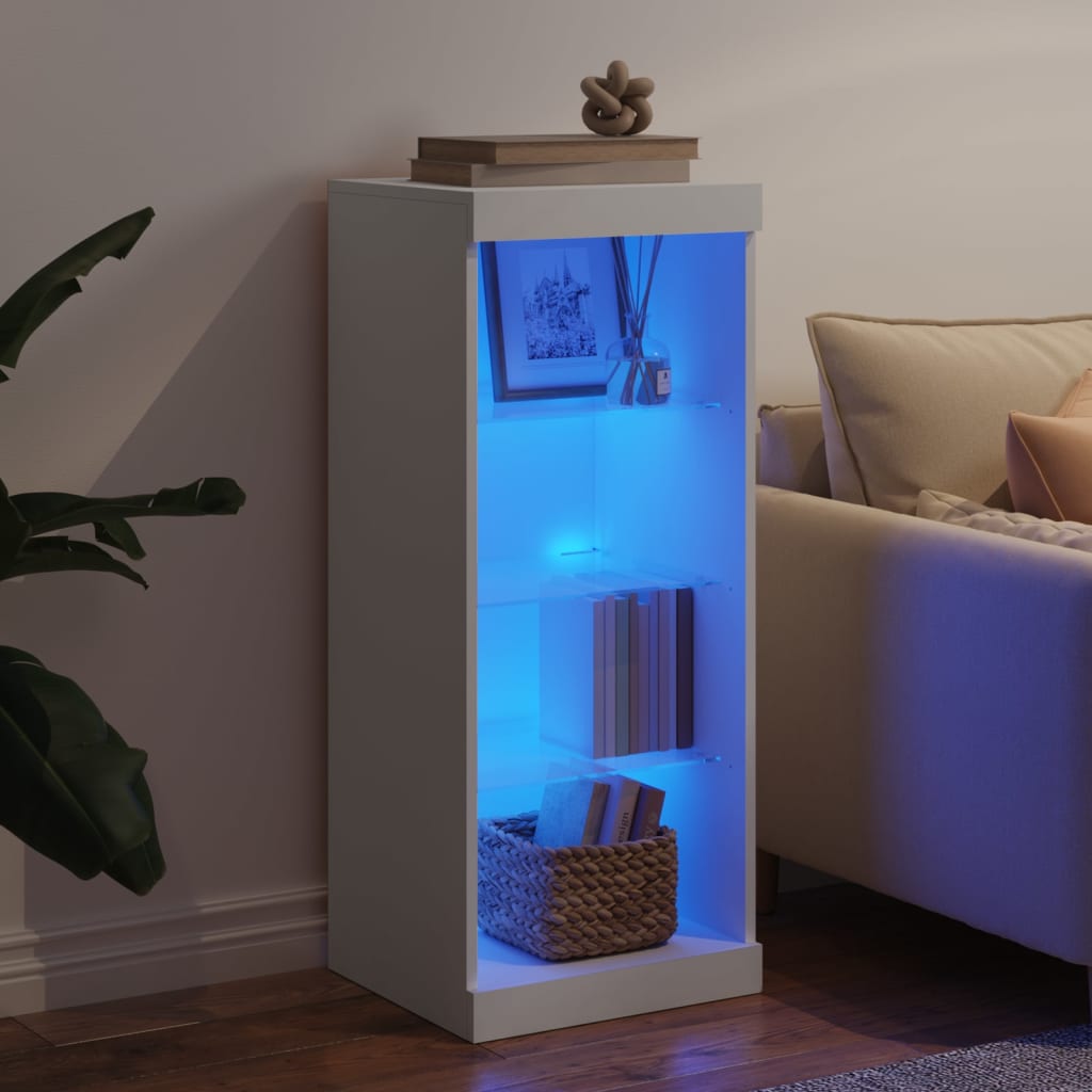 vidaXL Servantă cu lumini LED, alb, 41x37x100 cm