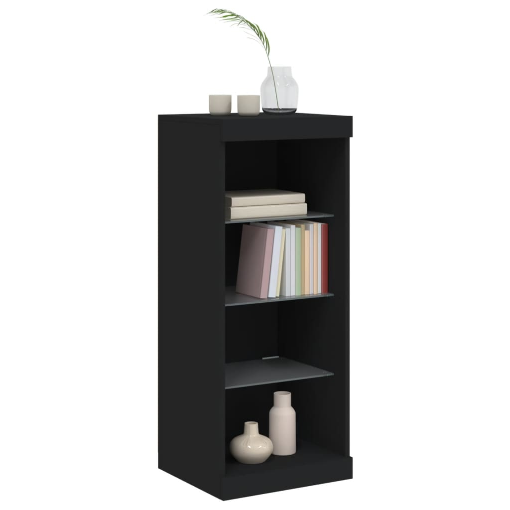 vidaXL Servantă cu lumini LED, negru, 41x37x100 cm