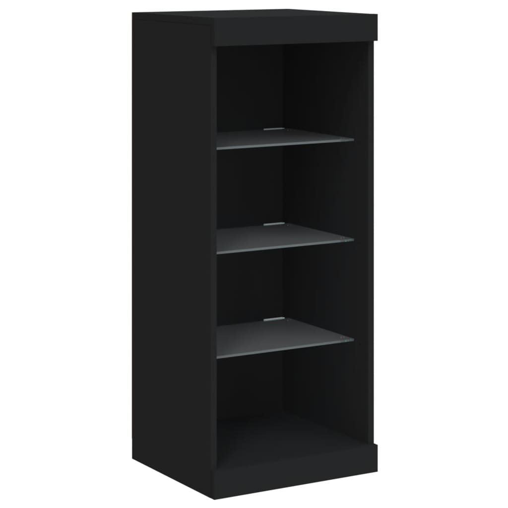 vidaXL Servantă cu lumini LED, negru, 41x37x100 cm