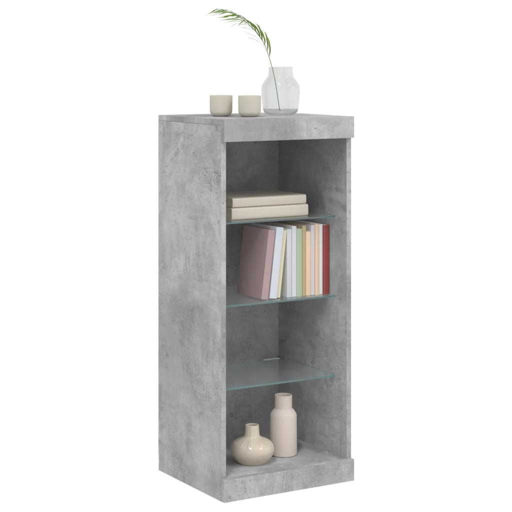 vidaXL Servantă cu lumini LED, gri beton, 41x37x100 cm