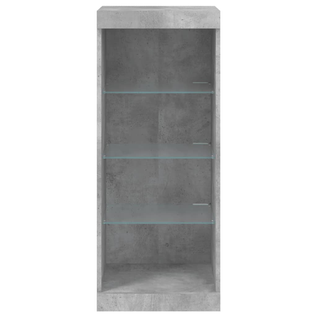 vidaXL Servantă cu lumini LED, gri beton, 41x37x100 cm