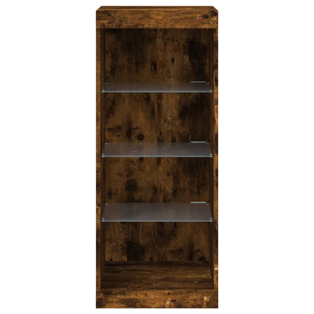 vidaXL Servantă cu lumini LED, stejar fumuriu, 41x37x100 cm vidaXL Servantă cu lumini LED, stejar fumuriu, 41x37x100 cm