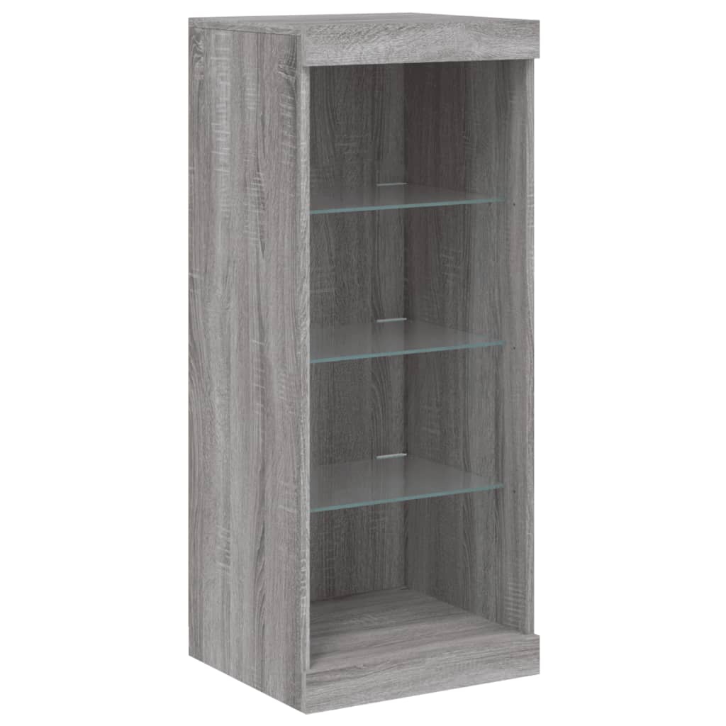 vidaXL Servantă cu lumini LED, gri sonoma, 41x37x100 cm vidaXL Servantă cu lumini LED, gri sonoma, 41x37x100 cm