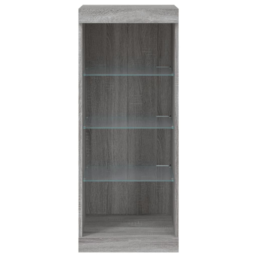 vidaXL Servantă cu lumini LED, gri sonoma, 41x37x100 cm vidaXL Servantă cu lumini LED, gri sonoma, 41x37x100 cm