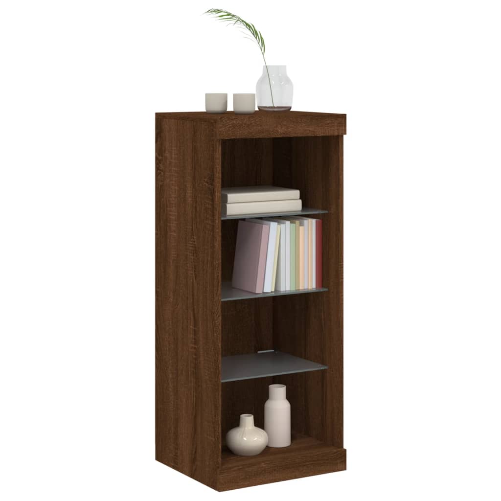 vidaXL Servantă cu lumini LED, stejar maro, 41x37x100 cm vidaXL Servantă cu lumini LED, stejar maro, 41x37x100 cm